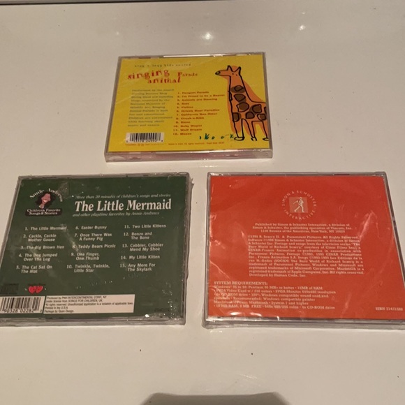 Bundle 3 new children’s audio CDs The little mermaid Singing Animal Parade - Picture 2 of 12